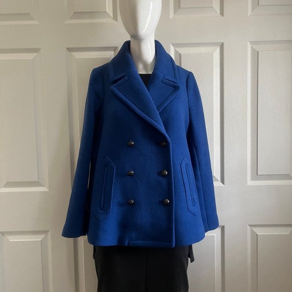 Banana Republic Royal Blue Peacoat - Wool blend - size S, but will fit size M - Picture 3 of 16